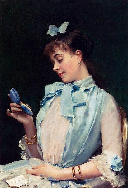 Raimundo Madrazo Portrait Of Aline Mason In Blue Germany oil painting art